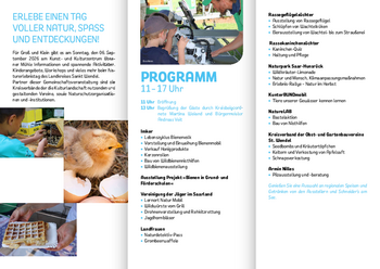 Flyer zum Naturerlebnistag mit dem Programm
