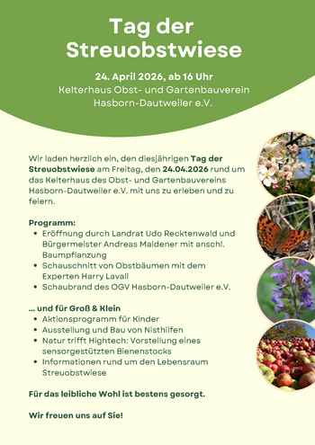 Plakat mit Programm und Anageboten der einzelnen Teilnehmer des Tags der Streuobstwiese